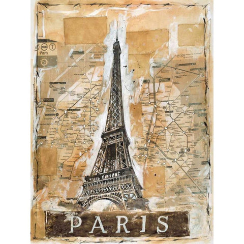 Paris Black Modern Wood Framed Art Print with Double Matting by Wiley, Marta G.