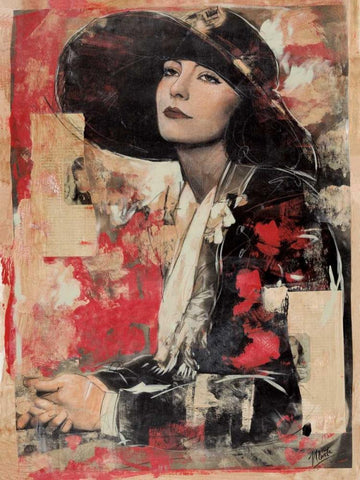 Vintage Goddess II White Modern Wood Framed Art Print with Double Matting by Wiley, Marta G.