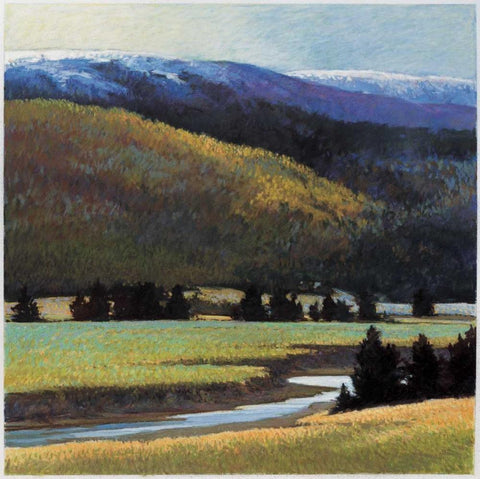 Foothills in Late Spring White Modern Wood Framed Art Print with Double Matting by Wadlington, Sandy