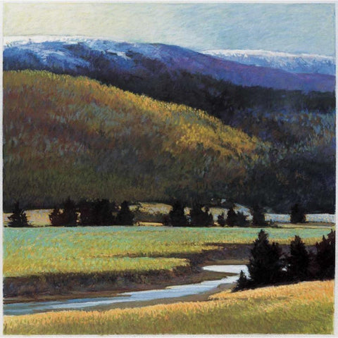 Foothills in Late Spring White Modern Wood Framed Art Print by Wadlington, Sandy