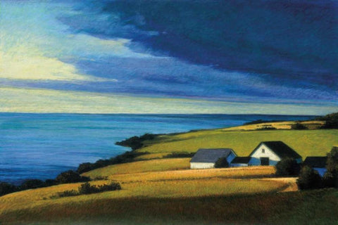Passing Storm Prince Edward Island Black Ornate Wood Framed Art Print with Double Matting by Wadlington, Sandy