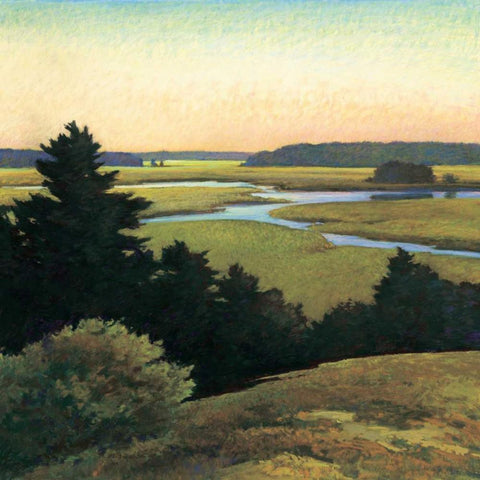 Evening Tide Black Modern Wood Framed Art Print by Wadlington, Sandy