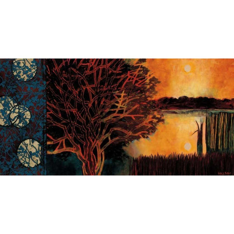 Burning Heart Black Modern Wood Framed Art Print with Double Matting by Willson, Valerie