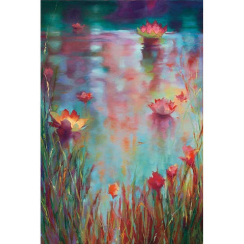 Garden Reeds Black Modern Wood Framed Art Print by Young, Donna