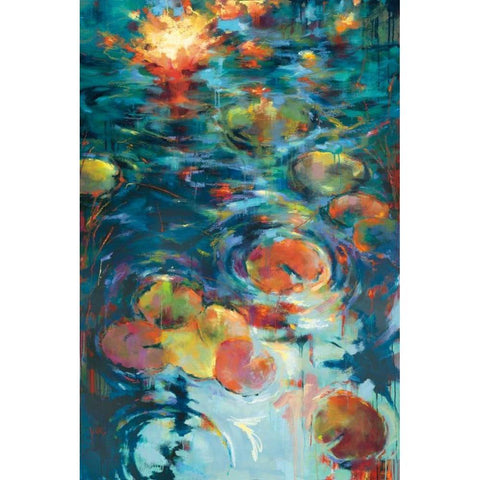 Dancing on Water Gold Ornate Wood Framed Art Print with Double Matting by Young, Donna