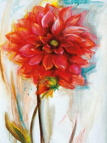 Dalia White Modern Wood Framed Art Print with Double Matting by Zielinska, Maria