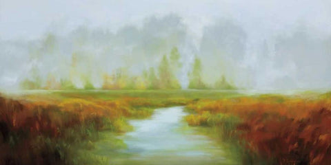 Place of Peace White Modern Wood Framed Art Print with Double Matting by Zakharova, Tetiana