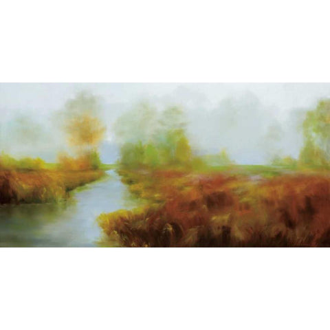 Fraser River Park White Modern Wood Framed Art Print by Zakharova, Tetiana