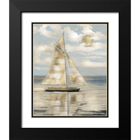 Serene Sailboat I - Gold Black Modern Wood Framed Art Print with Double Matting by Brent, Paul
