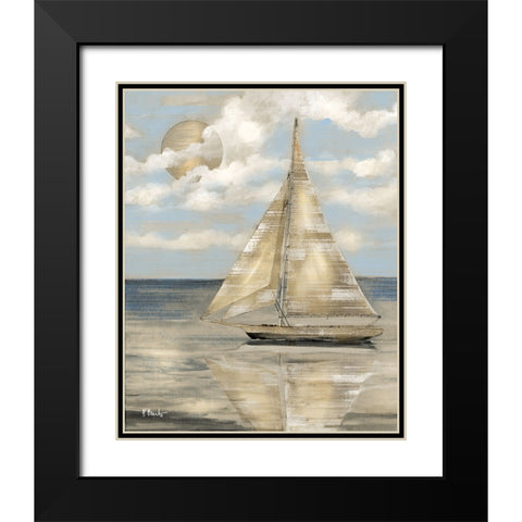 Serene Sailboat II - Gold Black Modern Wood Framed Art Print with Double Matting by Brent, Paul
