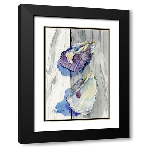 Two Shells on Deck Black Modern Wood Framed Art Print with Double Matting by Brent, Paul