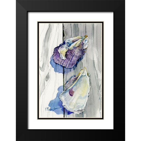 Two Shells on Deck Black Modern Wood Framed Art Print with Double Matting by Brent, Paul