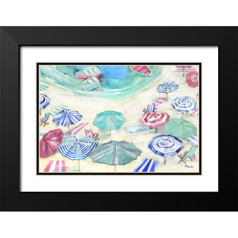 Umbrella Cove Horizontal - Light Black Modern Wood Framed Art Print with Double Matting by Brent, Paul