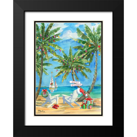 Holiday Palmas Belize - Vertical Black Modern Wood Framed Art Print with Double Matting by Brent, Paul