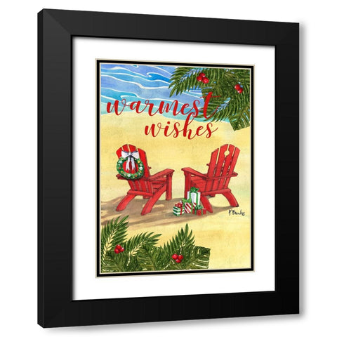Holiday Adirondack Chairs - Vertical Black Modern Wood Framed Art Print with Double Matting by Brent, Paul