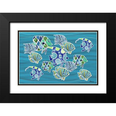 Tahiti Blues - Horizontal - Azul Black Modern Wood Framed Art Print with Double Matting by Brent, Paul