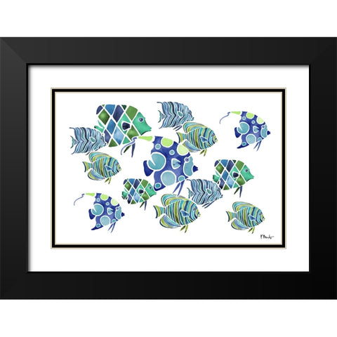 Tahiti Blues V - Horizontal Black Modern Wood Framed Art Print with Double Matting by Brent, Paul