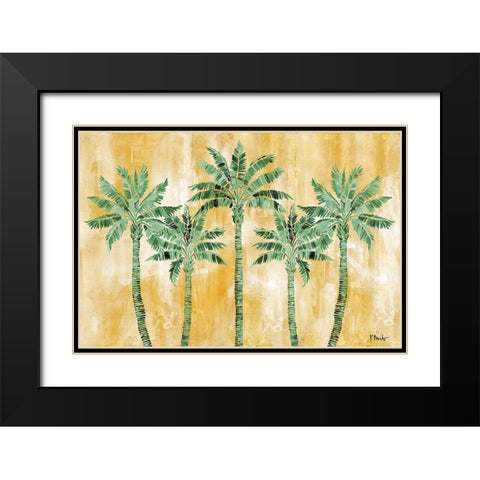 Tahiti Palm Horizontal - Monochromatic Black Modern Wood Framed Art Print with Double Matting by Brent, Paul