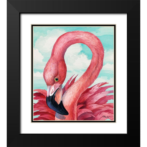 Fab Flamingo Black Modern Wood Framed Art Print with Double Matting by Brent, Paul