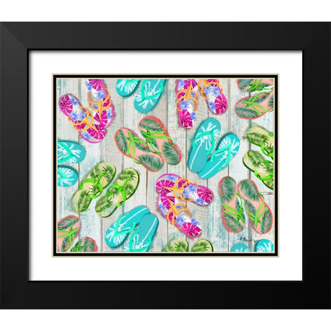 Pompano Sandals Horizontal Black Modern Wood Framed Art Print with Double Matting by Brent, Paul