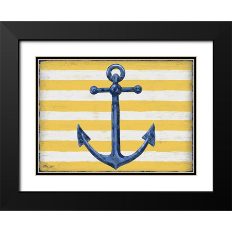 Sunny Nautical I - Yellow Black Modern Wood Framed Art Print with Double Matting by Brent, Paul