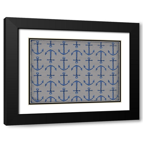 Sunny Nautical Repeat Black Modern Wood Framed Art Print with Double Matting by Brent, Paul