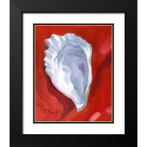 Oyster Close Up IV - Red Black Modern Wood Framed Art Print with Double Matting by Brent, Paul