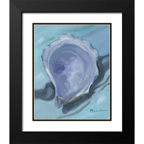 Oyster Close Up XII - Aqua Black Modern Wood Framed Art Print with Double Matting by Brent, Paul