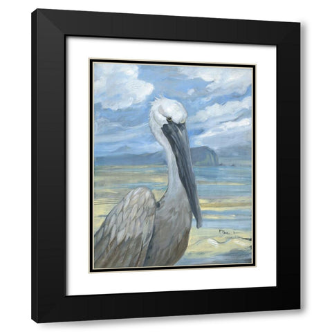 Salty Pelican Black Modern Wood Framed Art Print with Double Matting by Brent, Paul