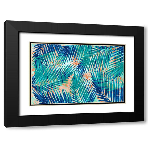Miami Palm Horizontal Black Modern Wood Framed Art Print with Double Matting by Brent, Paul