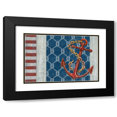 Windjammer Anchor Black Modern Wood Framed Art Print with Double Matting by Brent, Paul