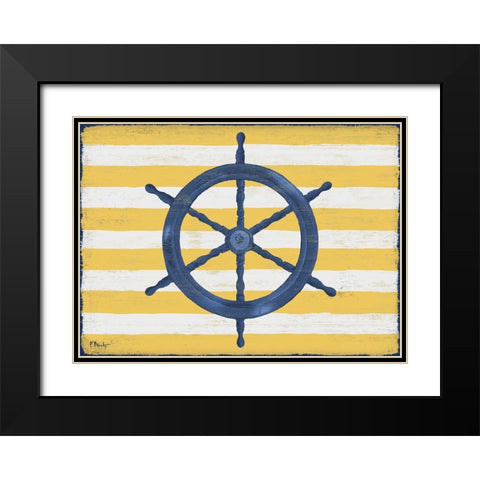 Sunny Nautical III - Yellow Black Modern Wood Framed Art Print with Double Matting by Brent, Paul