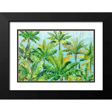 Hilo Palms Horizontal - Blue Black Modern Wood Framed Art Print with Double Matting by Brent, Paul
