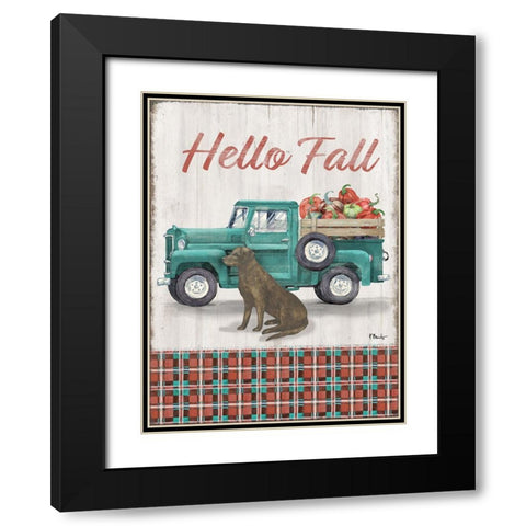 Truckin Into Fall Vertical Black Modern Wood Framed Art Print with Double Matting by Brent, Paul
