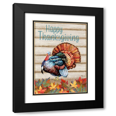 Thanksgiving Foliage - Wood Black Modern Wood Framed Art Print with Double Matting by Brent, Paul