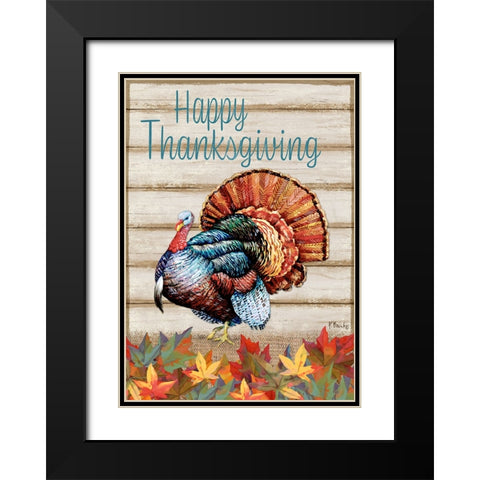 Thanksgiving Foliage - Wood Black Modern Wood Framed Art Print with Double Matting by Brent, Paul