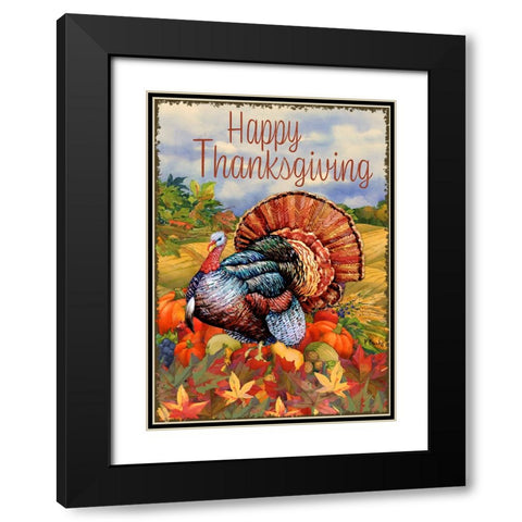 Thanksgiving Foliage Black Modern Wood Framed Art Print with Double Matting by Brent, Paul