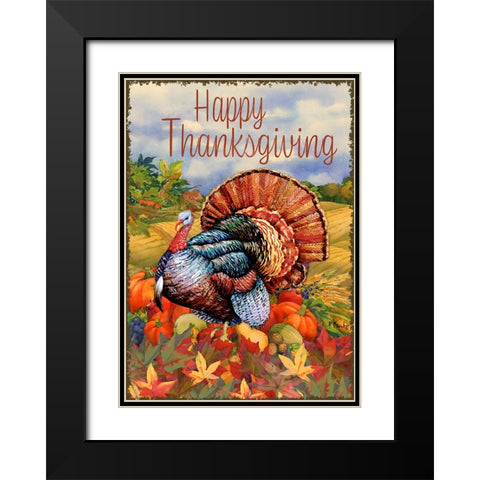 Thanksgiving Foliage Black Modern Wood Framed Art Print with Double Matting by Brent, Paul