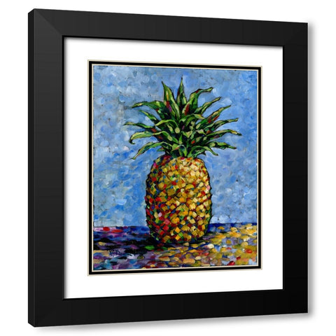 Impressions of Pineapples II Black Modern Wood Framed Art Print with Double Matting by Brent, Paul