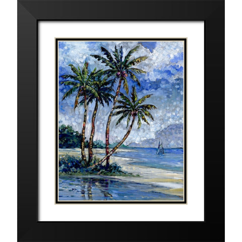Impressions of Palms I Black Modern Wood Framed Art Print with Double Matting by Brent, Paul