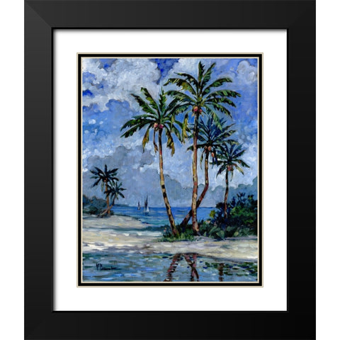 Impressions of Palms II Black Modern Wood Framed Art Print with Double Matting by Brent, Paul