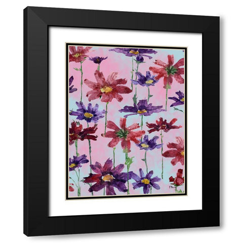 Floral Cascade II Black Modern Wood Framed Art Print with Double Matting by Brent, Paul