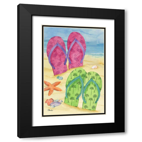 Toes in the Sand Vertical Black Modern Wood Framed Art Print with Double Matting by Brent, Paul