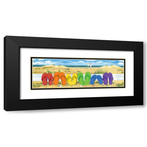 Rainbow Flip Flops Black Modern Wood Framed Art Print with Double Matting by Brent, Paul