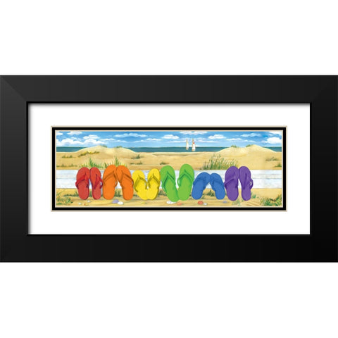 Rainbow Flip Flops Black Modern Wood Framed Art Print with Double Matting by Brent, Paul