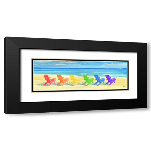 Rainbow Adirondack Chairs Black Modern Wood Framed Art Print with Double Matting by Brent, Paul