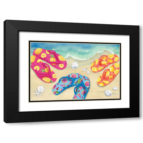 Fruity Flip Flops Horizontal I Black Modern Wood Framed Art Print with Double Matting by Brent, Paul