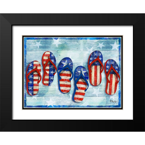 Freedom Flip Flops Horizontal Black Modern Wood Framed Art Print with Double Matting by Brent, Paul