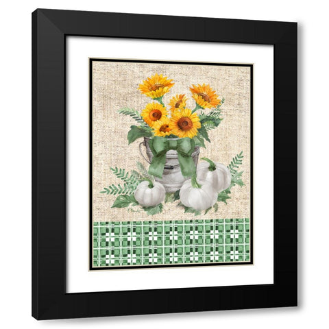 Sage Sunflower Bucket Vertical Black Modern Wood Framed Art Print with Double Matting by Brent, Paul
