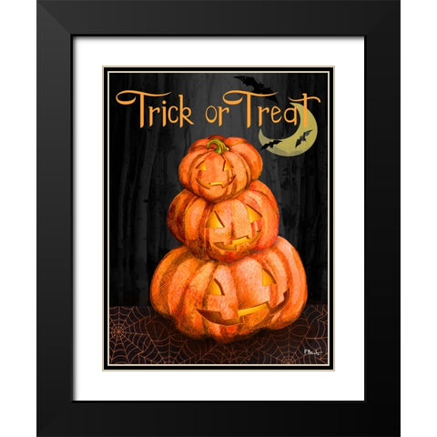 Spooky Jack OLanterns Vertical Black Modern Wood Framed Art Print with Double Matting by Brent, Paul